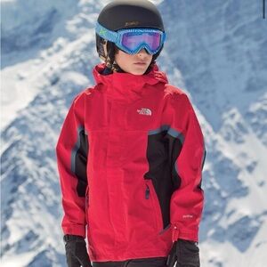 THE NORTH FACE HyVent Boys Rain Jacket Windbreaker Red Hood Size M 10/12